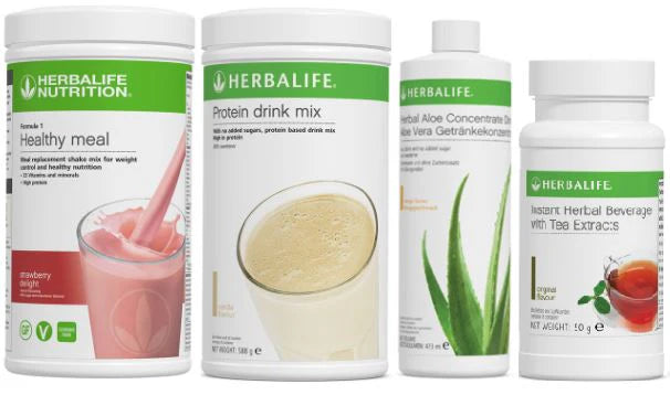 Herbalife 21-Day Challenge Basic Bundle – Meal Shake, Tea, Protein, Aloe