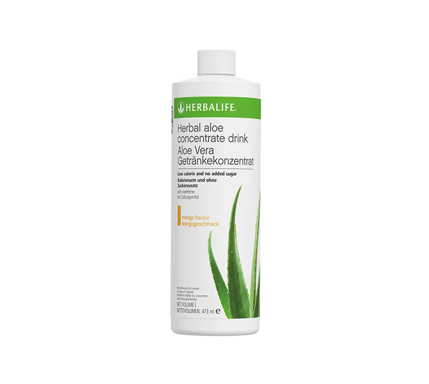 Herbal Aloe Concentrate – Mango Flavor, 473 mL (Sugar-Free Beverage Mix)
